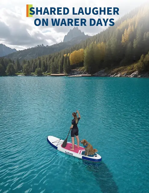 10.6ft Inflatable Stand Up Paddle Board for Adults & Youth, Magenta & White SUP Board with Non-Slip Deck, Complete Kit for Yoga, Cruising, Surfing