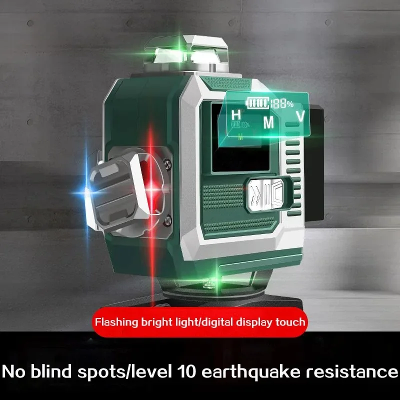 

16/12 Lines 4D Digital Laser Level Red Green Blue Line Self-Leveling 360 Horizontal And Vertical Super Powerful Beam Laser Level