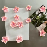12Pcs Cute Flower Refrigerator Sticker Magnetic Sticker Three-dimensional Home Decoration Magnetic Sticker Pink Peach Blossom