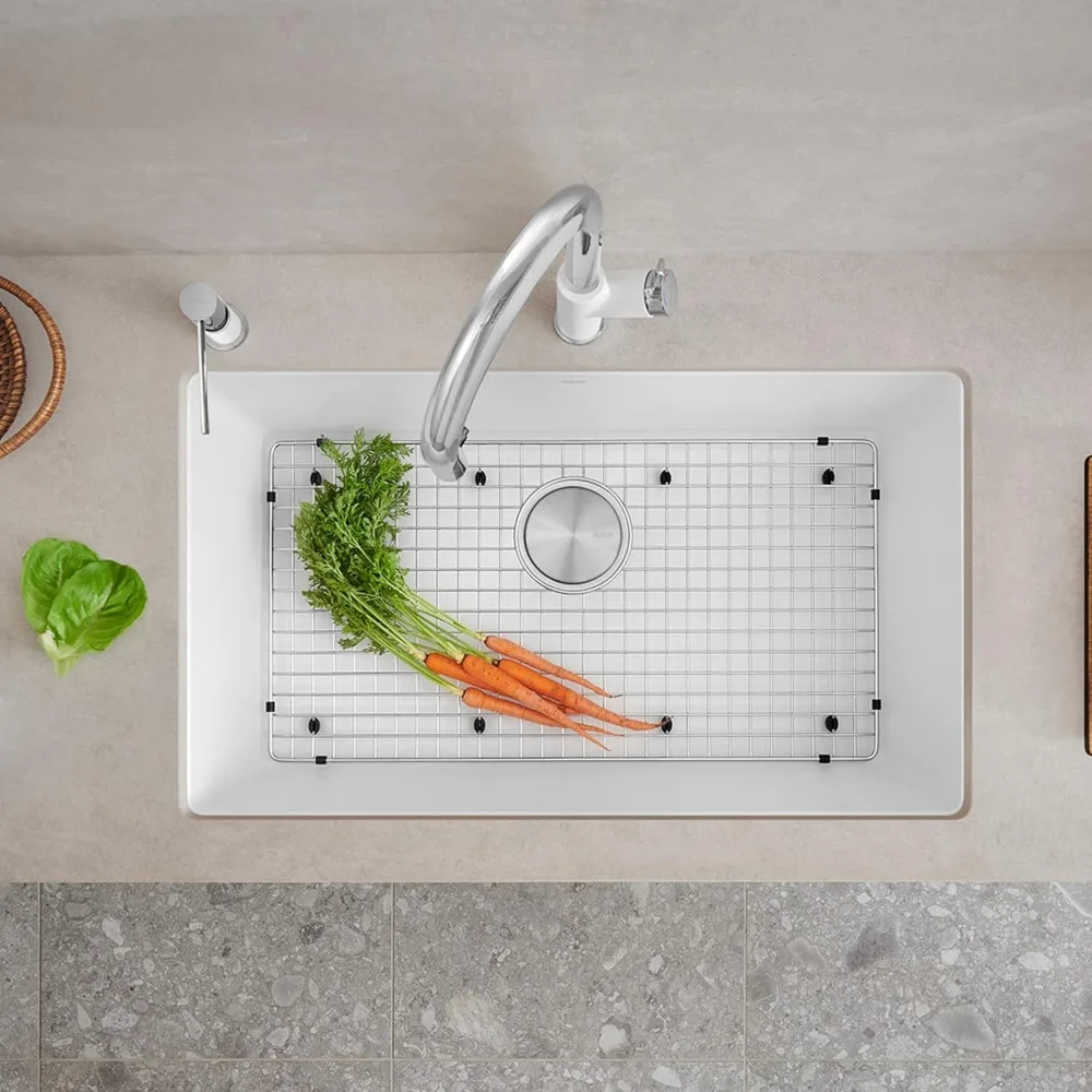 Kitchen Sinks,Super Single Bowl-White Sink, 32" L X 19" W,Kitchen Sinks