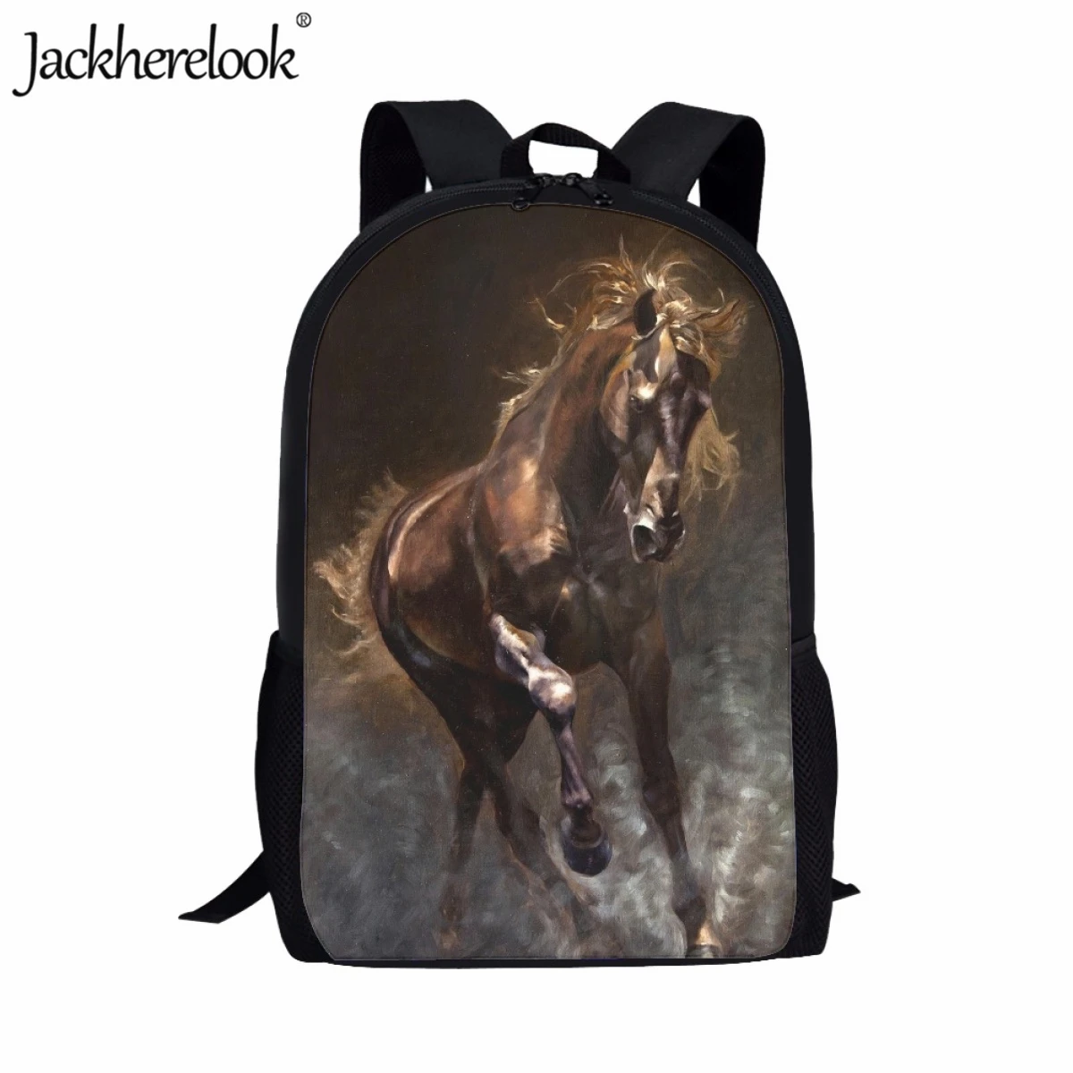 

Вместительные школьные ранцы Jackherelook для подростков, модный рюкзак с 3D-принтом лошади для бега, Удобная дорожная сумка для ноутбука