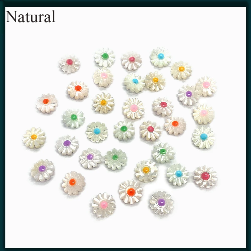 

2pcs Natural Pearl Seashell Beads Sun Flower Daisy Shell Pendant Fashion Women Jewelry Earrings Necklace Bracelet 10-12mm