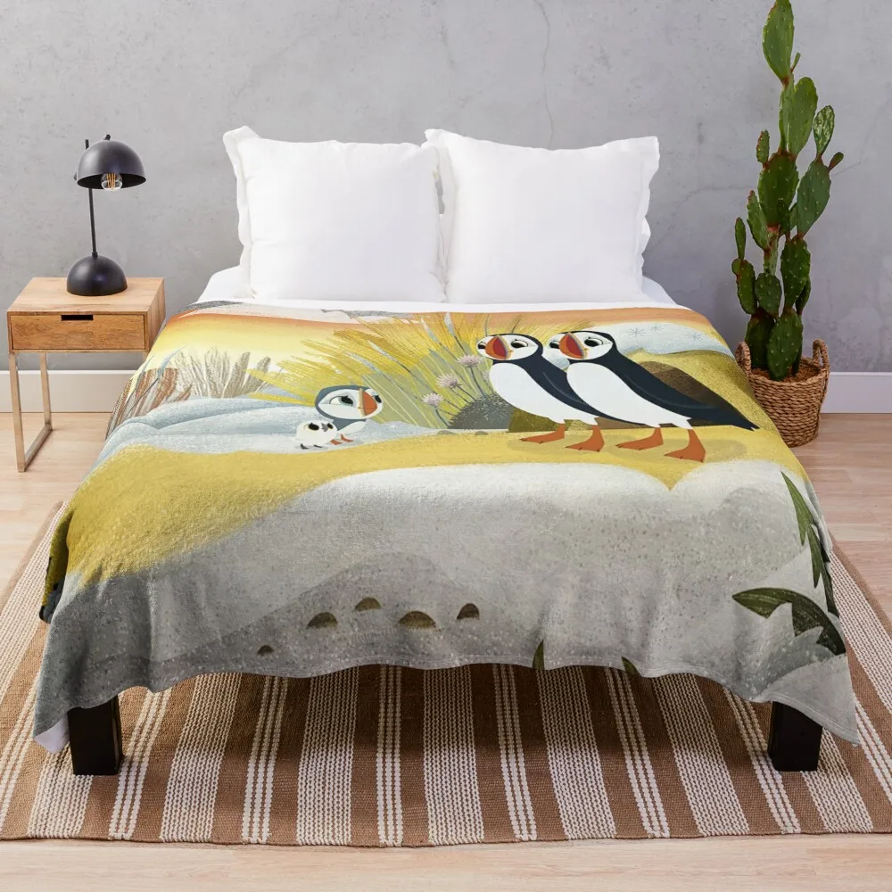 

Puffin Rock gift for fans puffin rock characters Throw Blanket Quilt Blanket Sofa Blankets