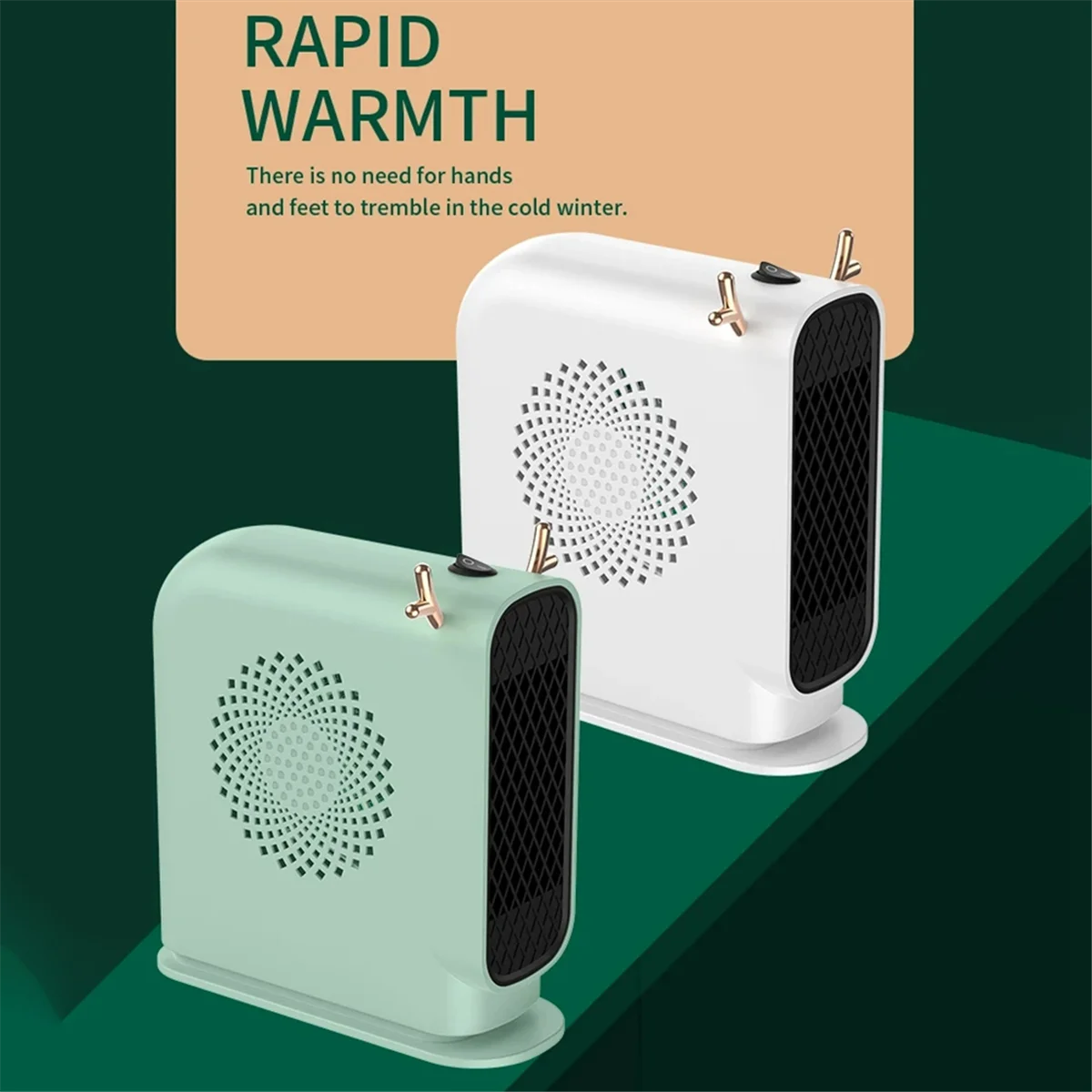 Electric Heater Fans Portable Desktop Low 500W Consumption Heating for Home Bedroom Warmer Machine for Winter EU Plug C