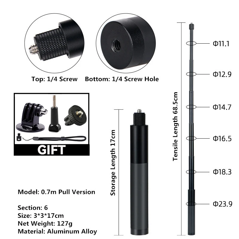 Rotating Handle Aluminum Selfie Stick with Tripod Base