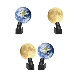 Projector Light USB Powered Decorative Earth/Moon Bedside Lamps for Party