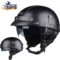 New Motorcycle Helmet Moto Helmet German Vintage Half Face Helmet Casco Moto Equipment Cycling Retro Helmet DOT Approved Summer