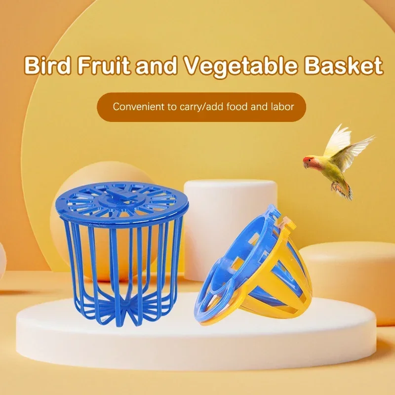 Fruit Vegetable Holder Cage 1PC Bird Parrot Feeder Cage Access Hanging Basket Container Toy Pet Parrot Feeder Supplies parrot toy bird toy bird cage accessories
