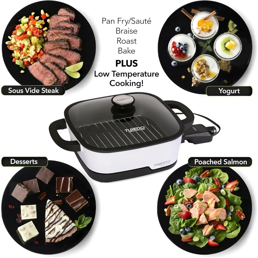 07118 Tuxedo Precision Multi-Cooker Digital Skillet, 12", White 5