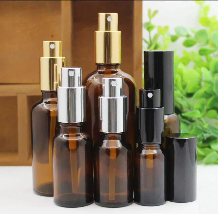 

100ml clear/blue/green/brown glass bottle pump essential oil serum moisture essence mist sprayer liquid skin care cosmetic pack