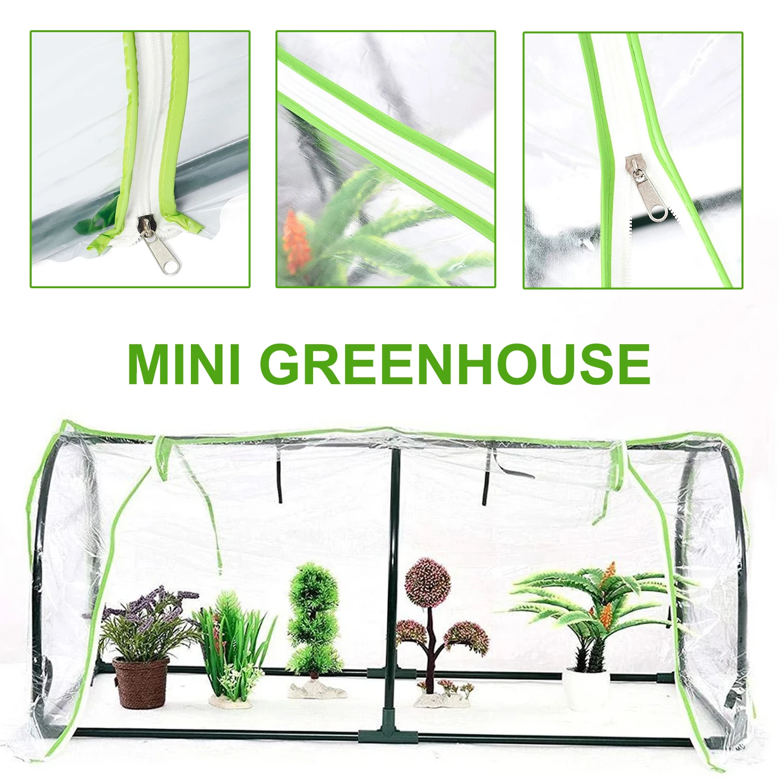 Seră tunel portabilă pentru casă, mini seră mobilă, ventilată, fără cadru, seră rece, izolație, acoperire pentru plante_voghion.com