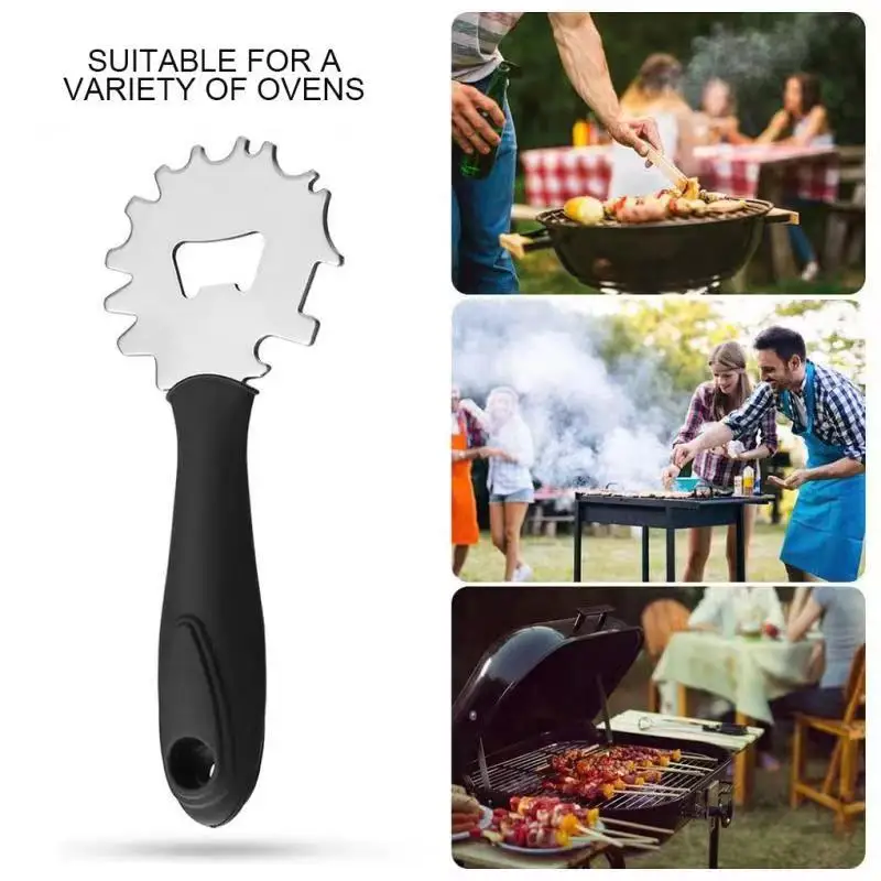 Grill Scraper Tool BBQ Cleaner Fits Any Grilling Grate or Griddle Stainless Steel Barbecue Brush Extended Handle with Opener