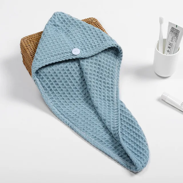 Gofri Abszorbens Haj Törülközők Gyorsan Szárítás Puha Nők Fej Törülköző Turbán Hajszárításhoz Anti-Chuse Fürdőfürdő - Image 5