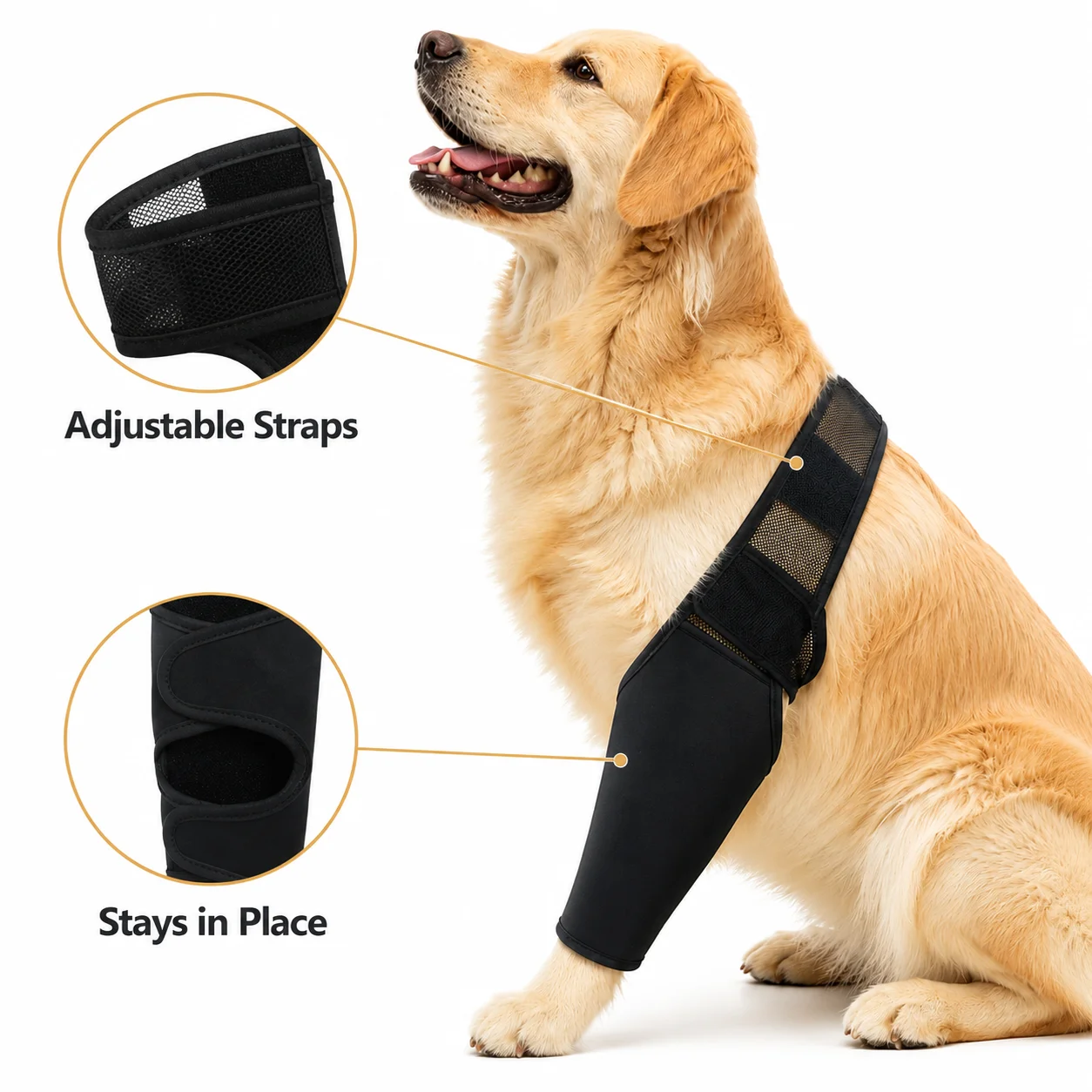 Breathable Adjustable Dog Leg Protector – Elbow Guard & Wound Protection Sleeve