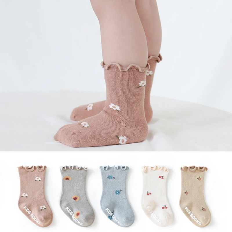 Cotton Anti Slip Kids Socks for First Walkers