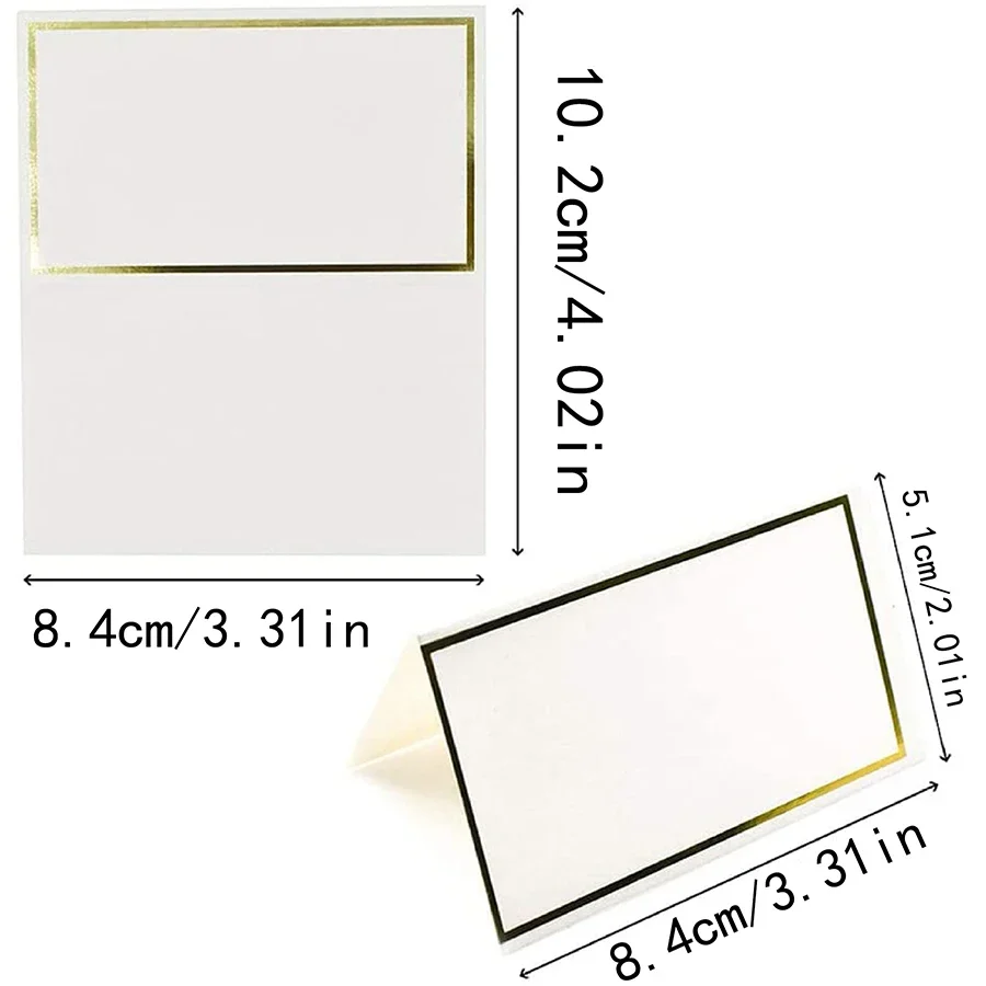 Gold Foil Cardboard Table Name Cards for Wedding Guests