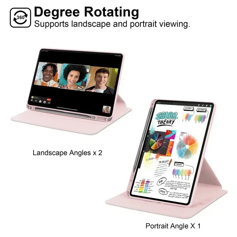 Premium 360° Rotating Leather Tablet Case - Shockproof & Stylish