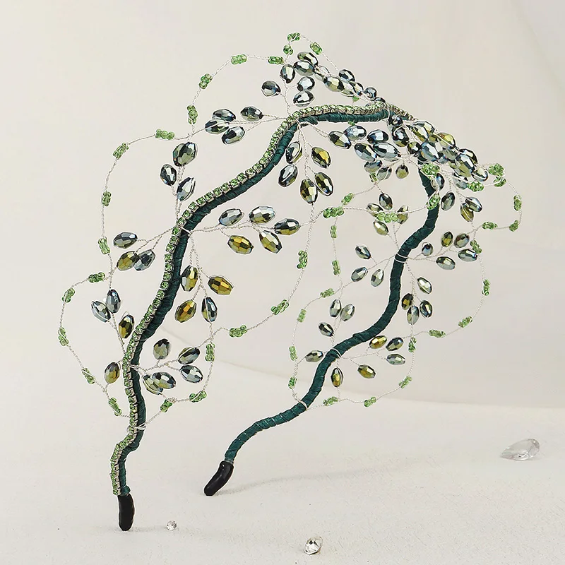 Handmade Crystal Crown Headband Bridal Wedding Hair Accessories  Tiaras and Crowns for Women Bride Hair Jewelry Party Gift