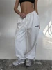 2025 summer wide leg sports pants, loose fit straight leg casual pants, comfortable stripes