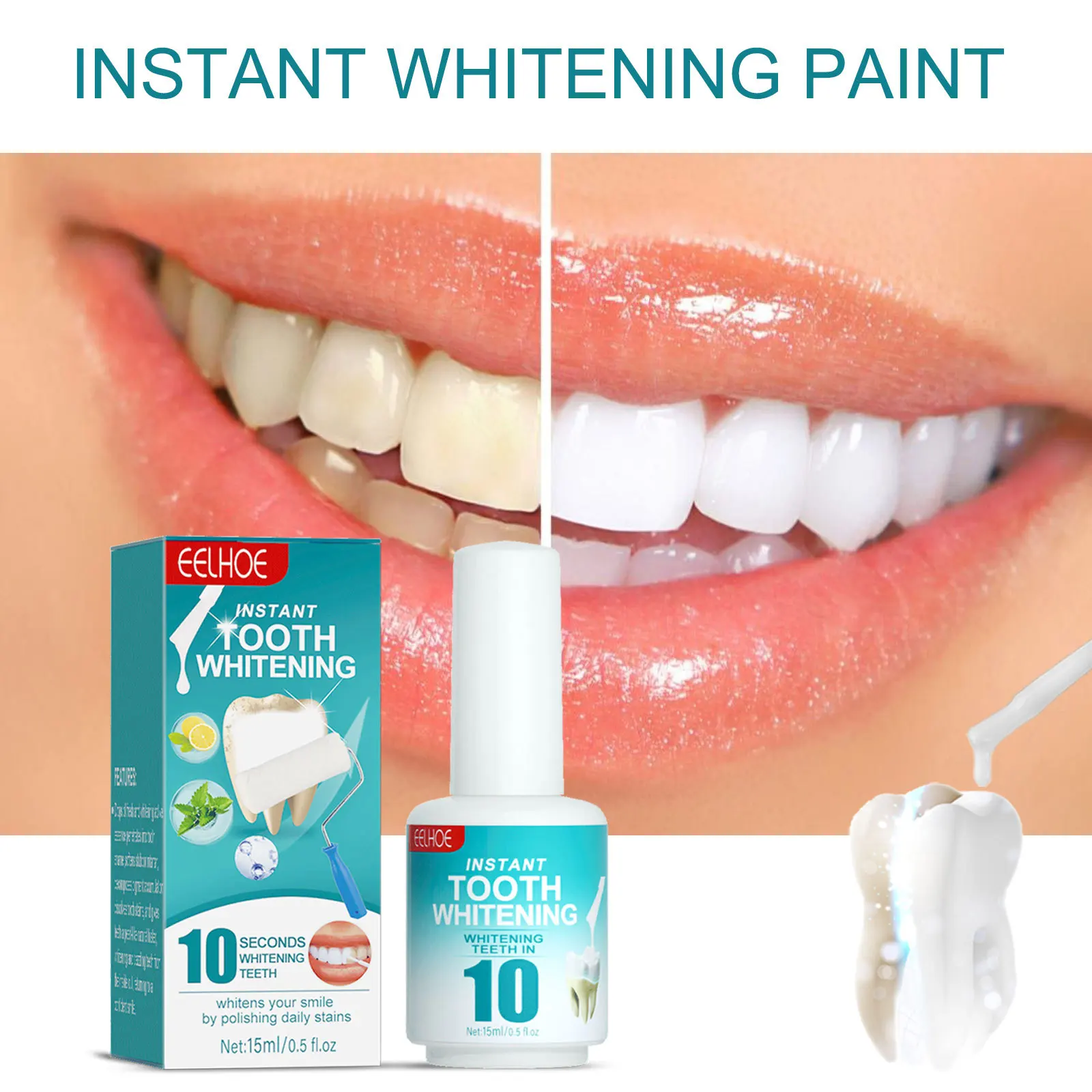 

15ml Teeth Whitening Paint Bad Breath Odor Removal Cleansing Smoke Stains Tartar Anti-Pigmentation Whiten Oral Care Tooth Paint
