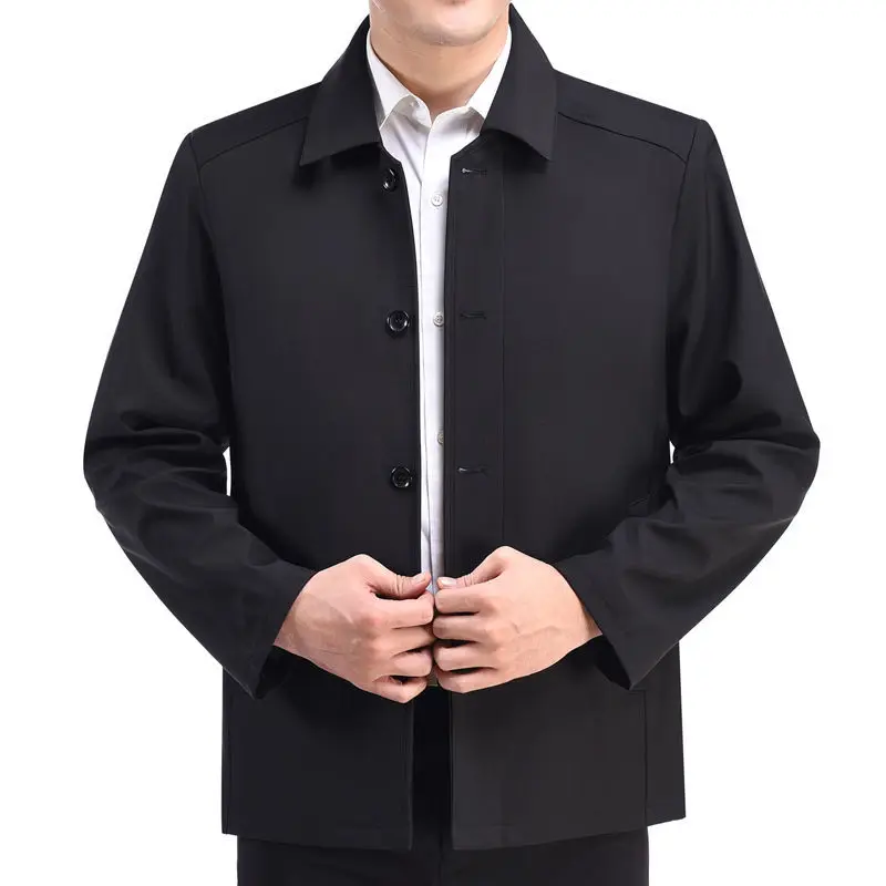 Men Jacket Spring Autumn Coat Business Outerwear Casual Loose Jacket Long Sleeve Tops High-end Brand Men Clothing