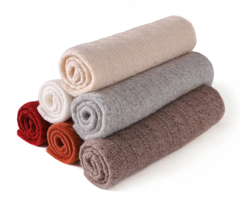 Neuer gestrickter warmer Damen-Halswärmer aus 100 % Kaschmir, verdickt, kältebeständig, warm, Herren-Halstuch, einfarbig, vielseitiger Halswärmer – Detail 7