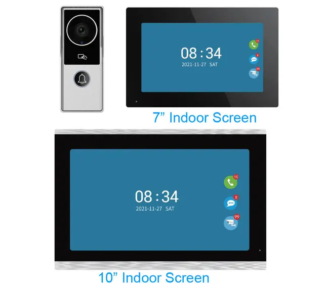 TUYA Wireless Wifi Video Doorbell 1080P 7/10 Color Touch Screen Smart APP Home Intercom Kit for RFID Card Access Control System 3