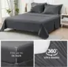 HYMOKEGE Queen Comforter Set Seersucker 7 Pieces, All Season Luxury Bed in a Bag for Bedroom, Bedding Set with Comforters 6
