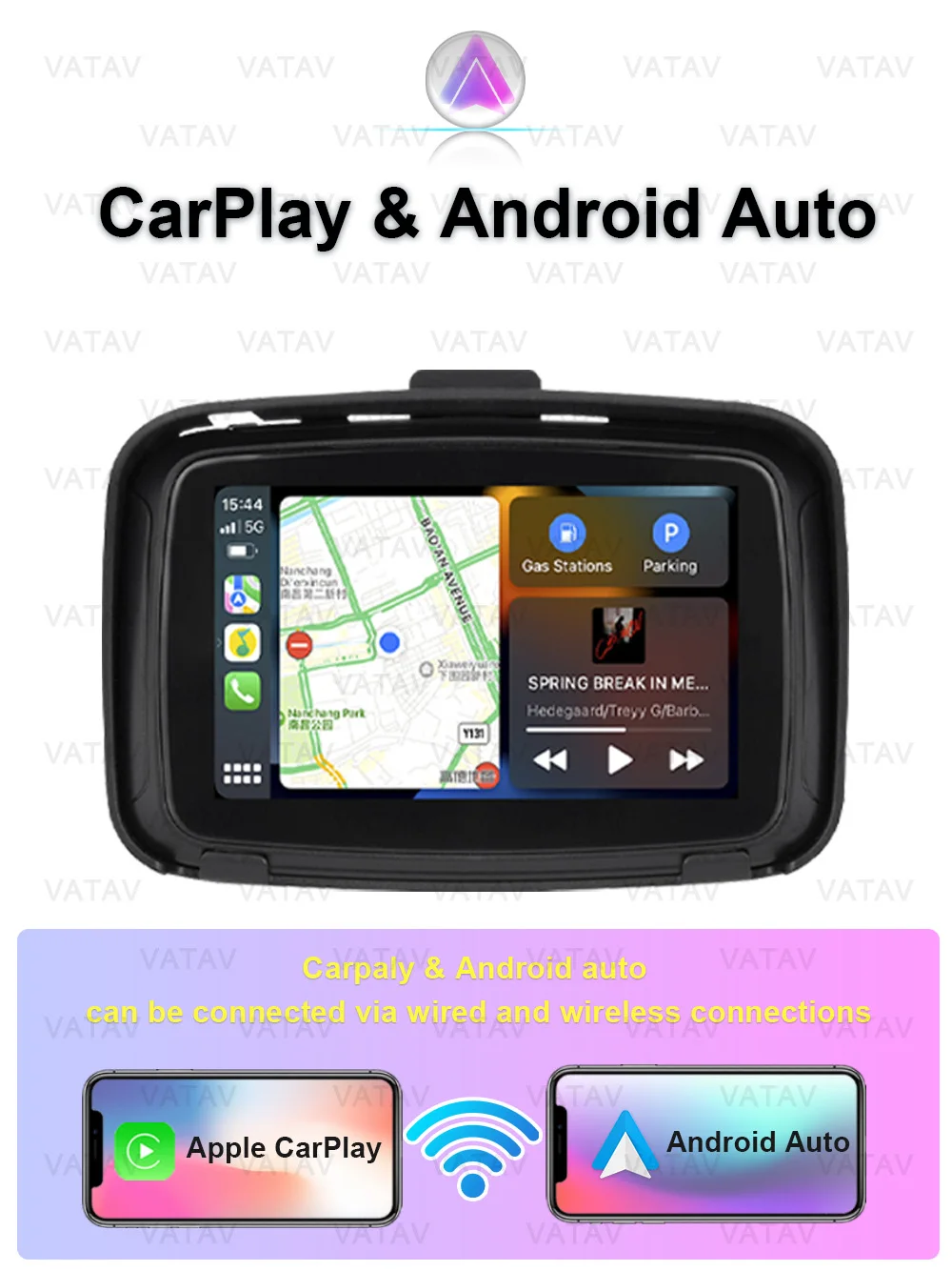 5 Inch Touch Outdoor Ipx7 Waterproof Sunsceen External Portable Motorcycle Special Navigator Support CarPlay Android Auto C5 Pro