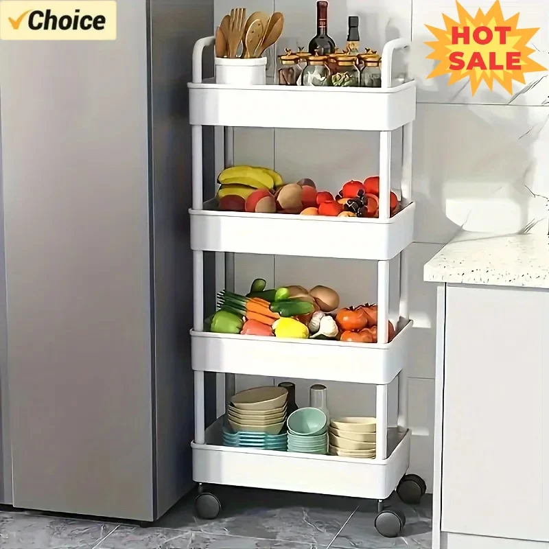 5-layer Multi-function Rolling Storage Cart Open Shelves for Living Spaces Book Display Ideal For Kitchen Bedroom