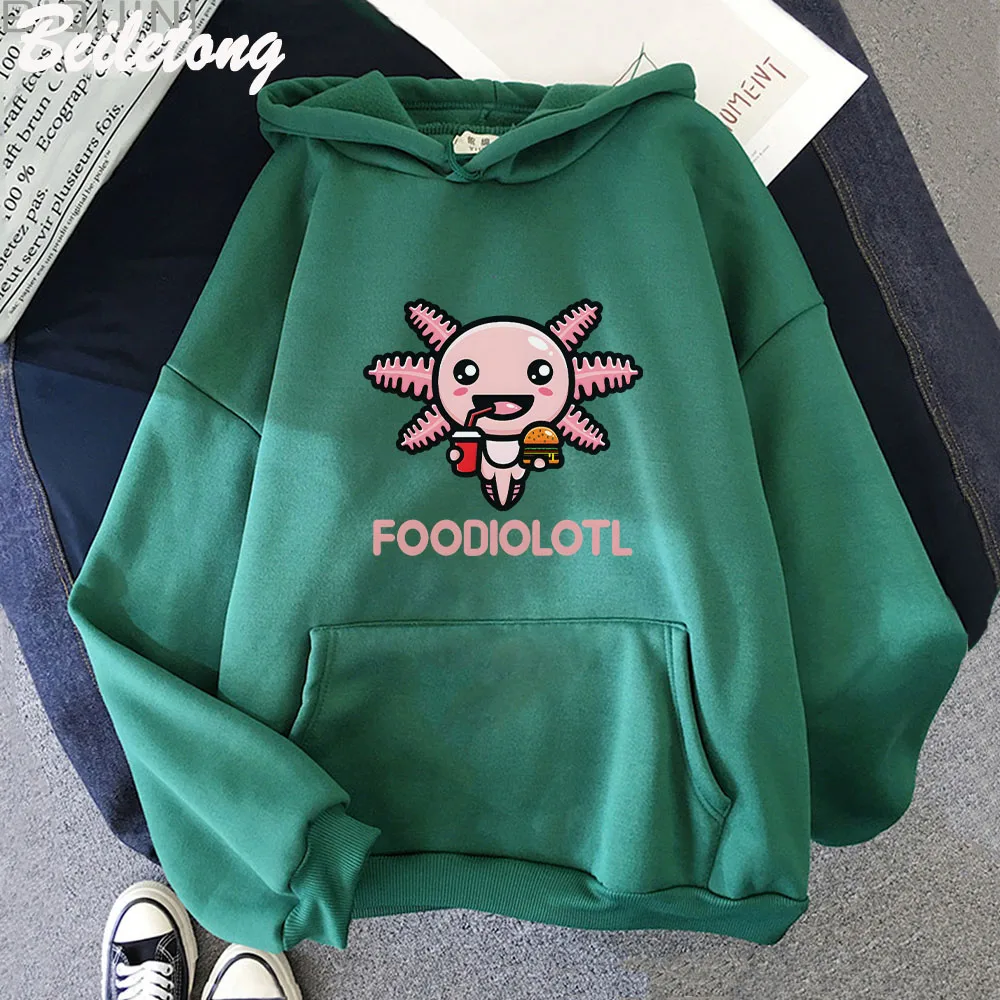 

Anime Axolotls Hoodies Long Sleeves Winter Warm Tops Women Hoodie Funny Girls Teens Boys Clothing Crewneck Oversized Pullover