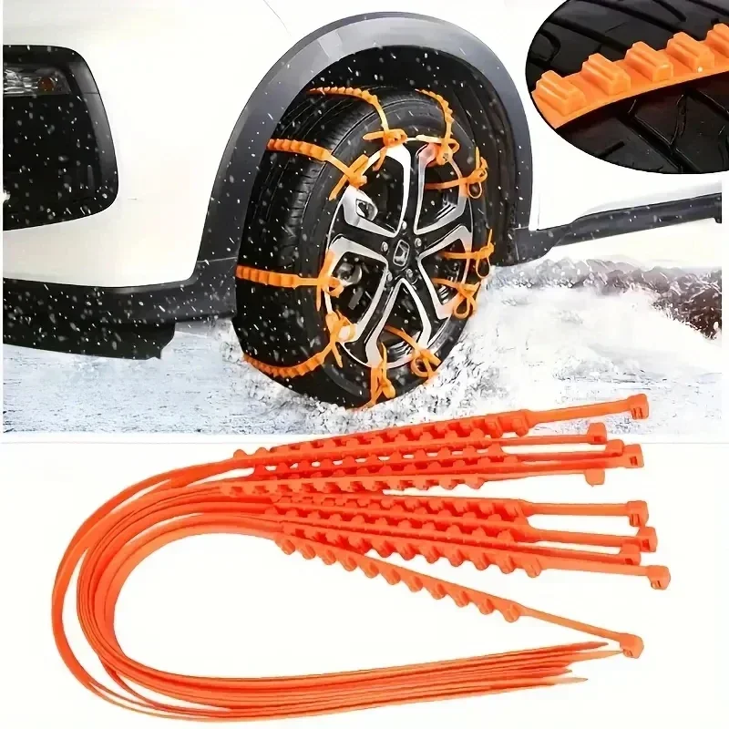 20pcs New Car Anti-skid Chain Snow Off Anti-skid Universal Snow Plastic Tyre Emergency Ties Chains for Cars