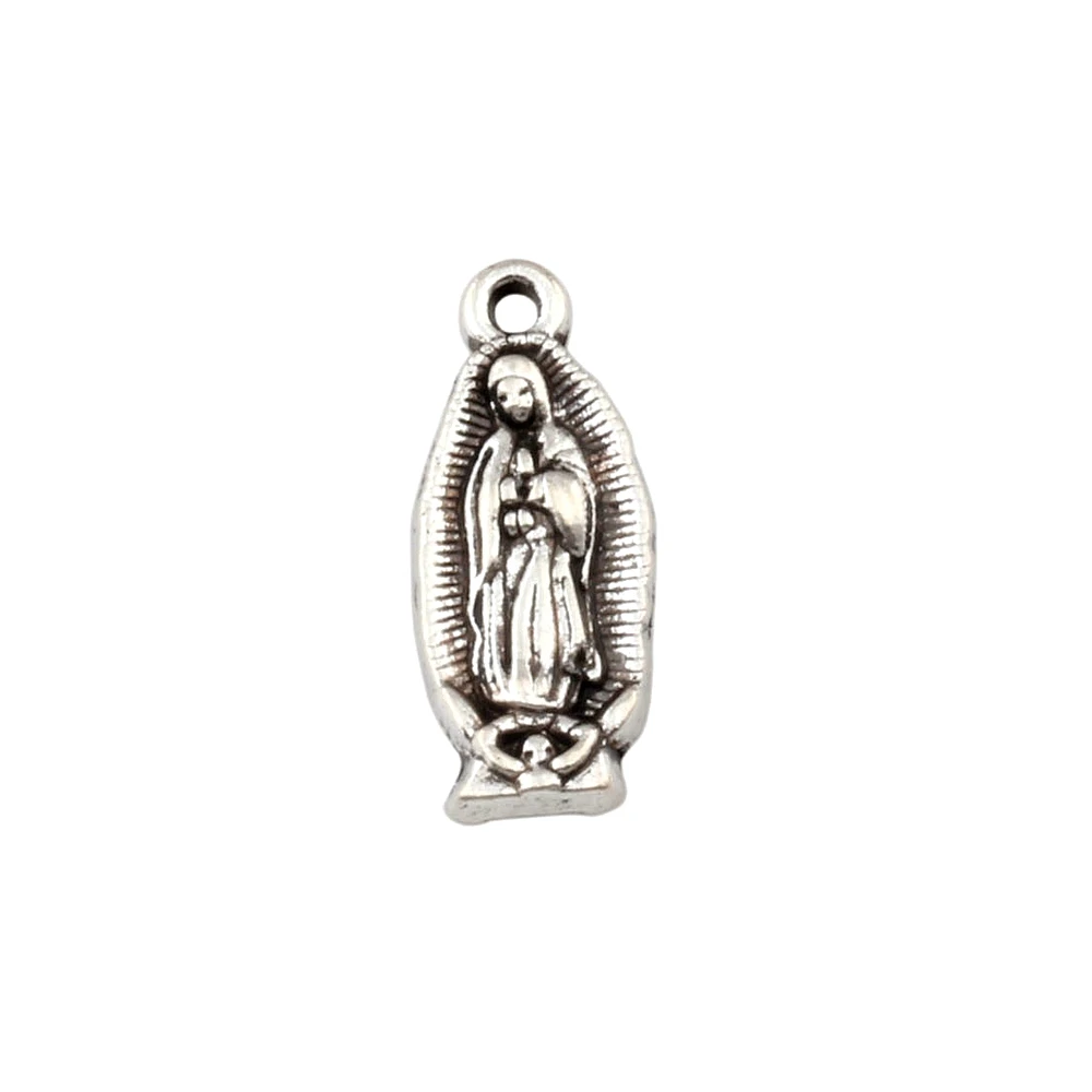 100Pcs Tibetan Silver Alloy Virgin Mary Charms Pendants For Jewelry Making Bracelet Necklace DIY Accessories  8.5x22.5MM A-388