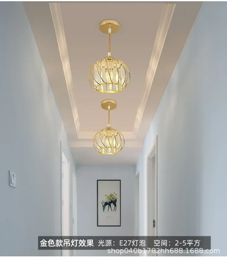 Description Picture 5 of itemLantern Crystal Chandelier Aisle Light Simple Modern Bedroom Bedside Lamps Corridor Chandelier Nordic LED Ceiling Balcony Lights