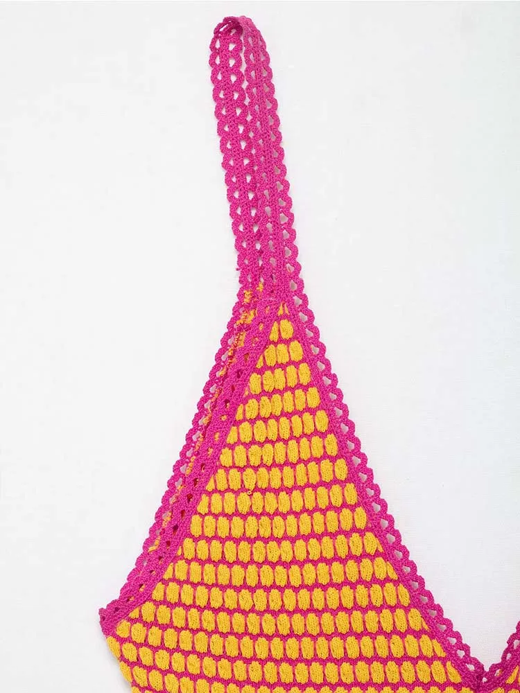 Sexy Party Chic Women Dress Jacquard Knitted Backless Sleeveless Short Dresses Woman New Fashion 2025 Summer Dress