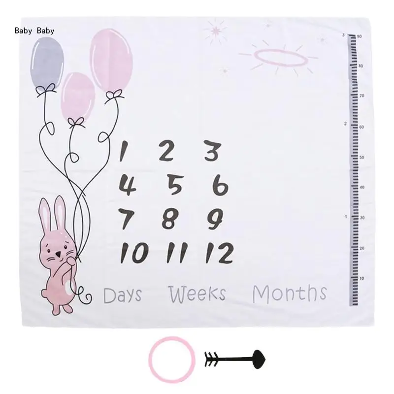 

1 комплект детского ежемесячного рекорда роста, одеяло, реквизит для фотосъемки новорожденных, комплект Q81A