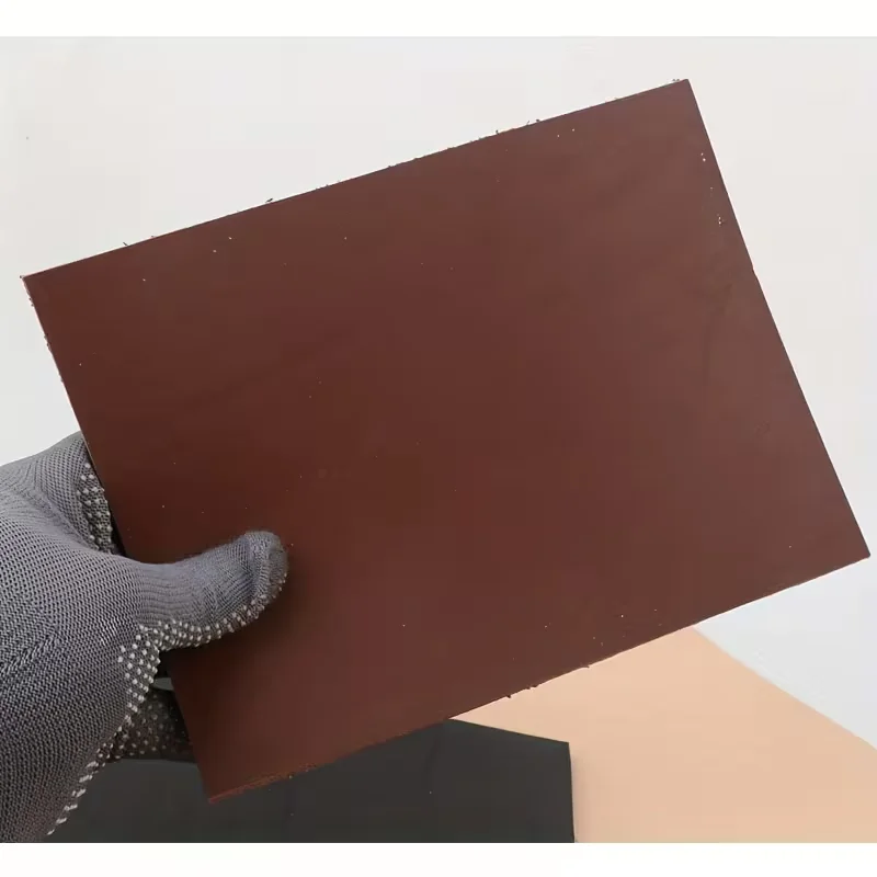 4mm 두께의 견고한 식물성 무두질 천연 소가죽 소재, 내추럴 브라운 및 블랙, 수제 DIY 가죽 프로젝트용