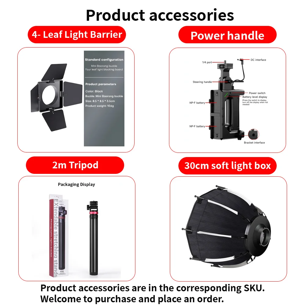 Description Picture 2 of item80W COB Video Dimmable Light 2500-6500K Photographic LED Light for Photo Studio Film Camera Shooting Livstreaming