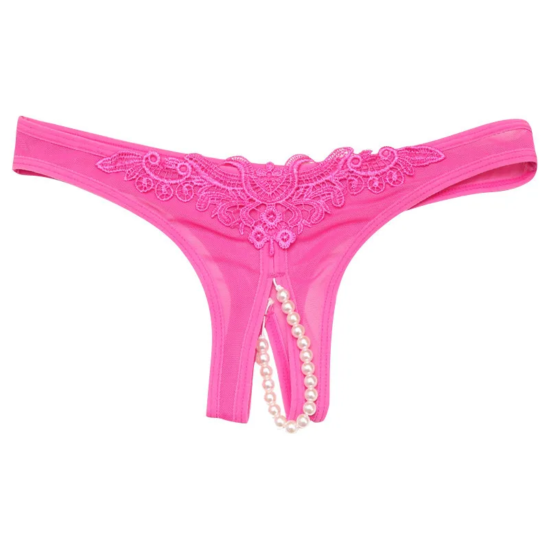 Women Panties Female Transparent Sexy Underpants Women Thin Intimate Underwear With Beautiful Pearl Mystery G-String Fahion Panties