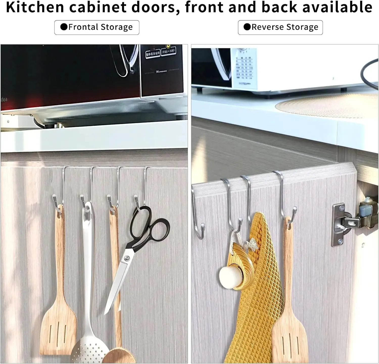Door Hook Stainless Steel Over Door Double Hooks Towel Multipurpose Cupboard Hanging Hanger Bathrooms Kitchen Cabinet Wardrobe
