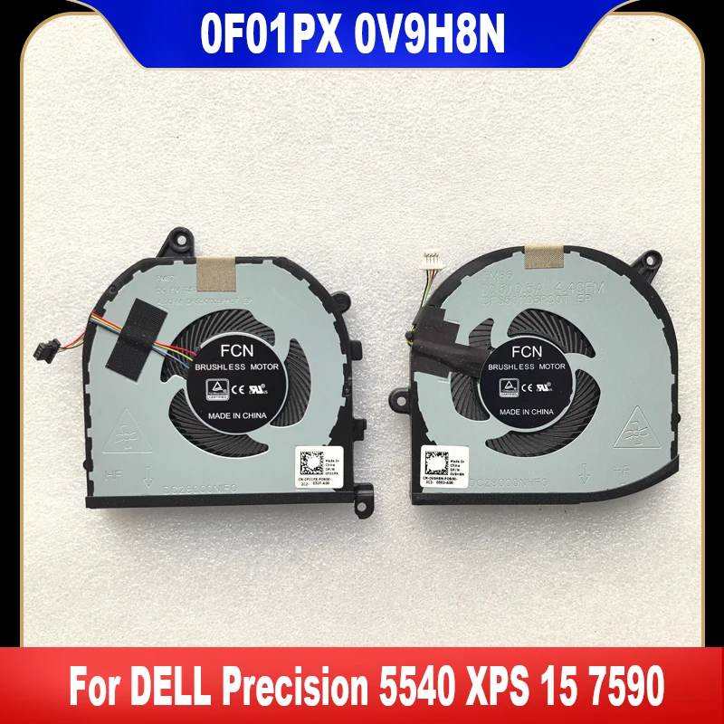 0F01PX 0V9H8N 델 프리시전 5540 XPS 15 7590 노트북 CPU 쿨링 팬 GPU 쿨러 팬 F01PX V9H8N용 새 오리지널