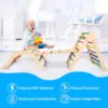 5 in 1 Wooden Montessori Climbing Set with Arch/Ladder/Ramp Foldable Climbing Toys Fun Indoor Playground Jungle Play Gym Rainbow 6