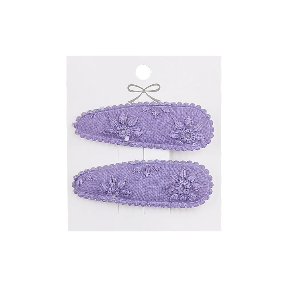 Hair Clips 2pc Floral Print 2inch Basic Snap - Uniqwear