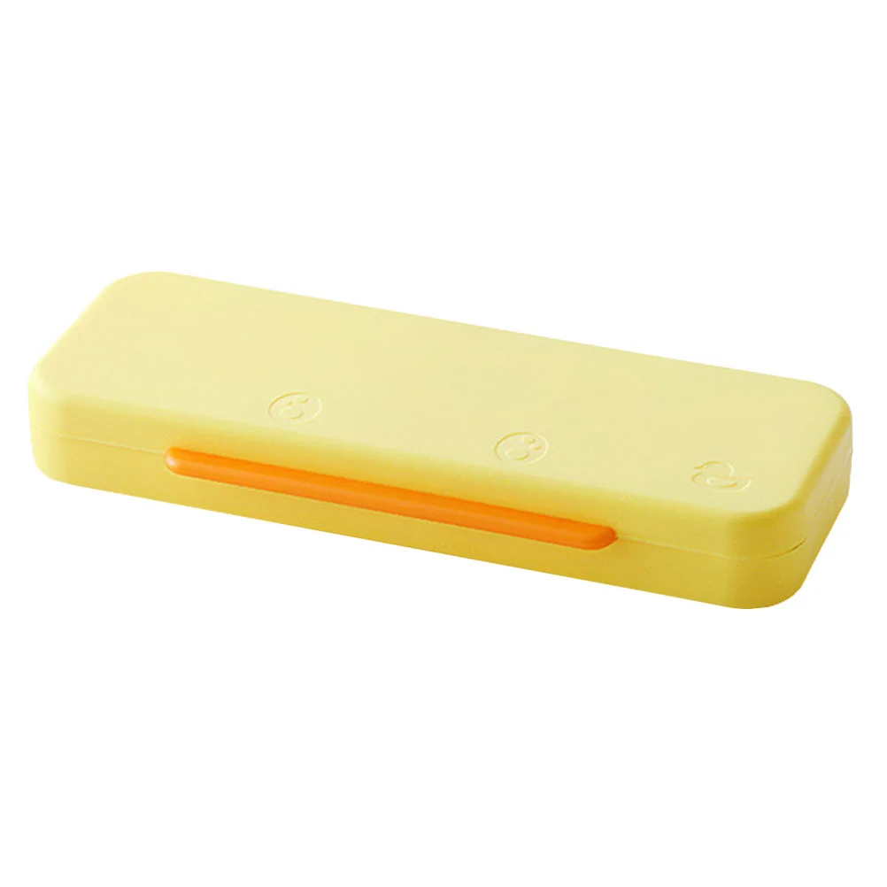 

Multi-grid Pencil Box Portable Students Stationery Storage Case Plastic Pen Container (Yellow)