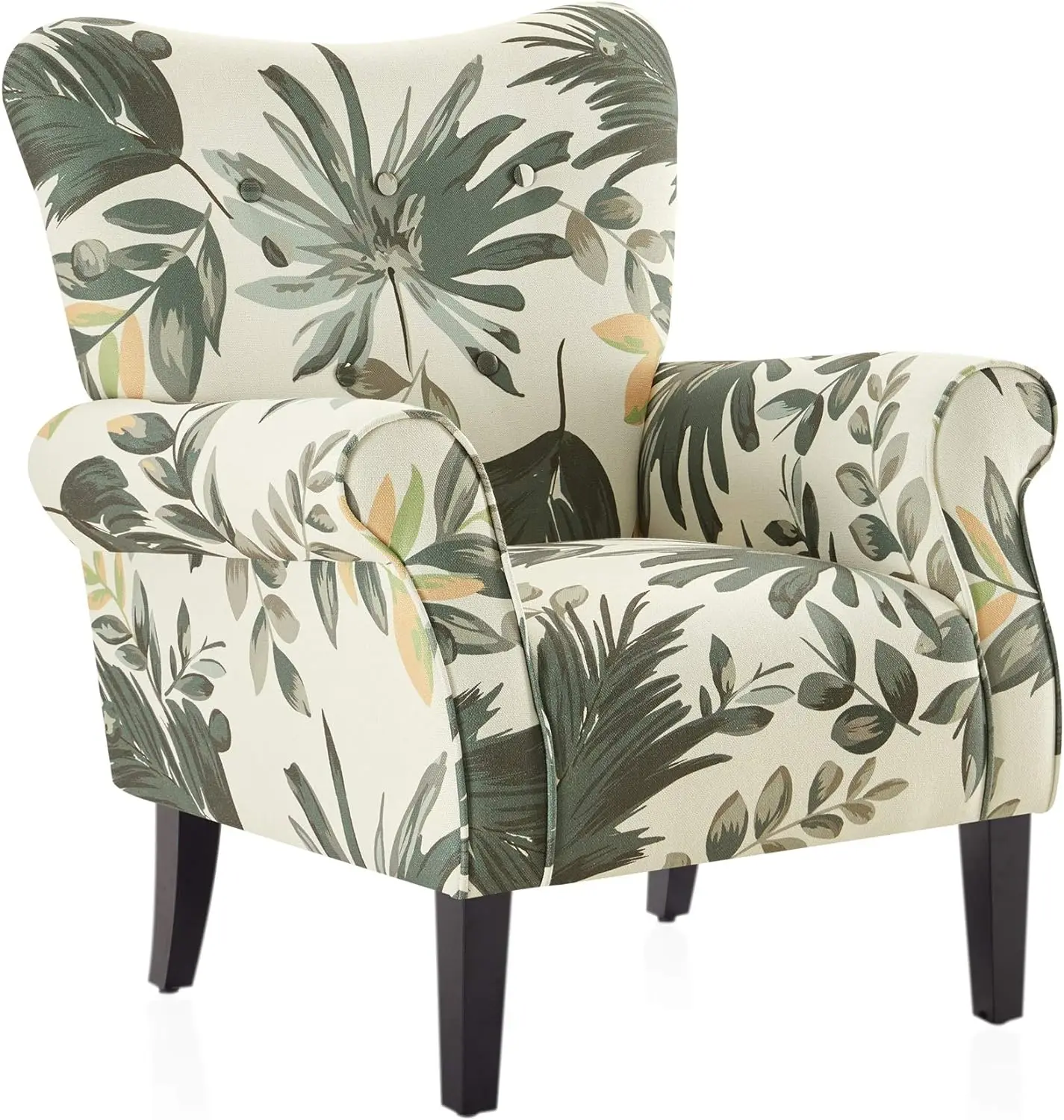 

Comfort corner Modern Accent Chair for Living Room,High Back Wooden Legs,Upholstered Wingback Side Chair Padded Armrest Sofa