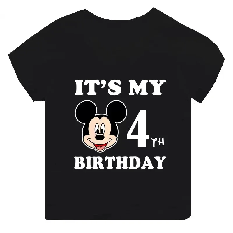 thumbnail image 1 of Ropa infantil con estampado de Mickey Mouse de Disney, es mi cumpleaños de 1, 2, 3, 4, 5, 6, 7, 8 y 9 años, camisetas para niños y niñas, lindas camisetas para bebés y niños, 1 of 5