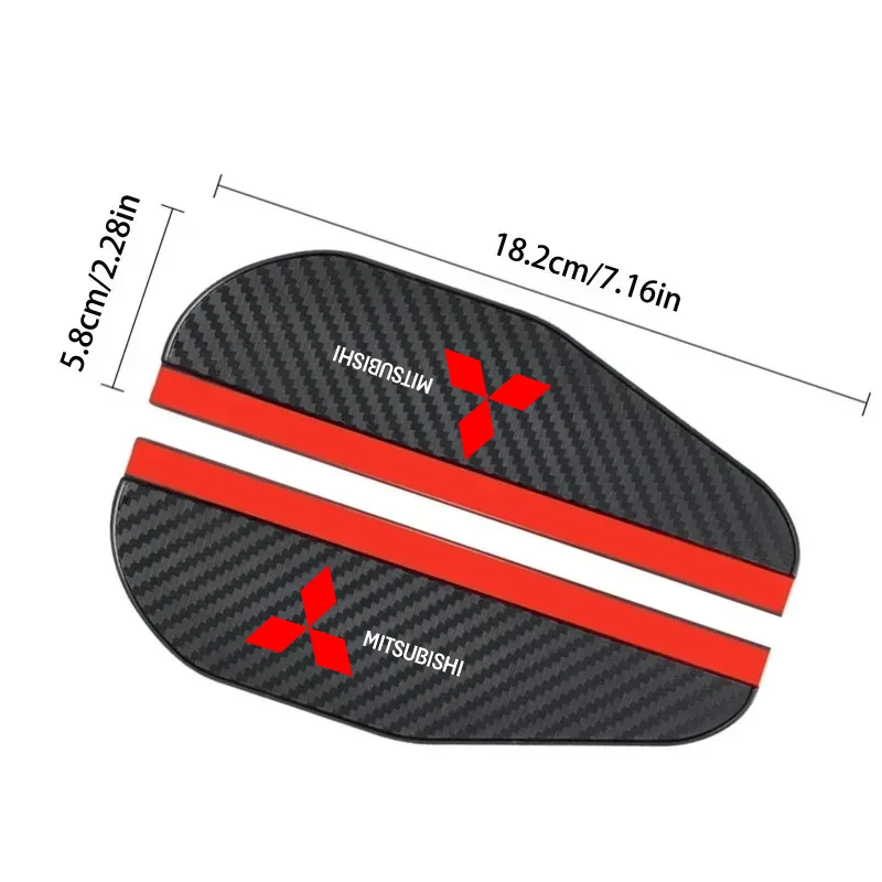 2Pcs Carbon Fiber Car Rearview Mirror Eyebrow Rain Cover For Mitsubishi ASX Lancer Pajero Outlander L200 EVO Lancer EX