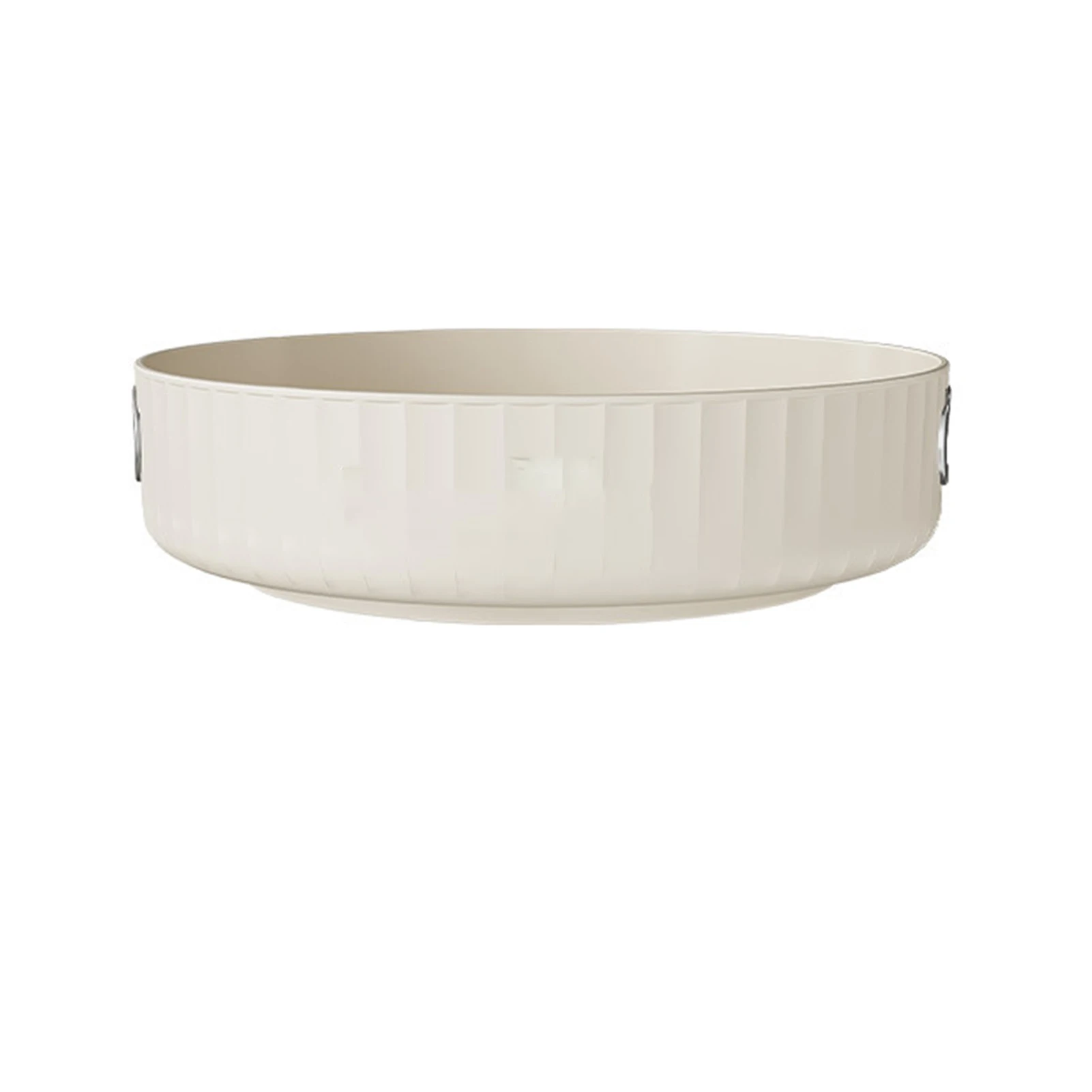 Creamy White Rotatable Round Tray Countertop Multi Purpose Storage Tray Rotating Storage Rack 6