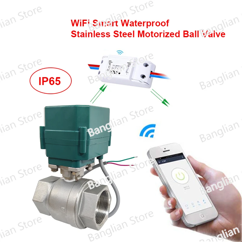 

WiFi Smart Waterproof Motorized Ball Valve IP65 Timing Water Smart Switch with Tuya Smart Life Alexa Alice Google Home