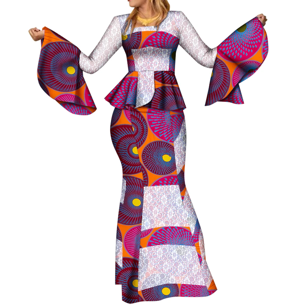 Afrikanischer Rock und Top für Damen, Rock-Anzug-Set, afrikanische Print-Kleidung, 2-teiliges Röcke-Set, Übergröße, afrikanische Kleidung für Damen, WY8400 – Detail 10